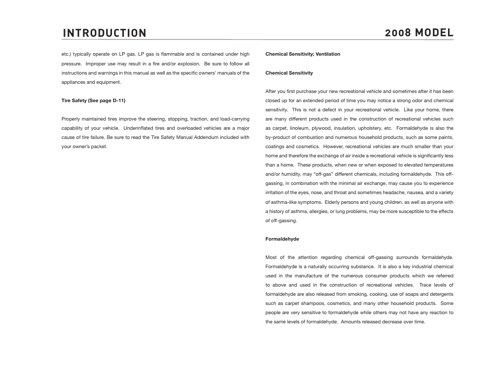 Introduction 2008 model | Airstream Safari User Manual | Page 4 / 103