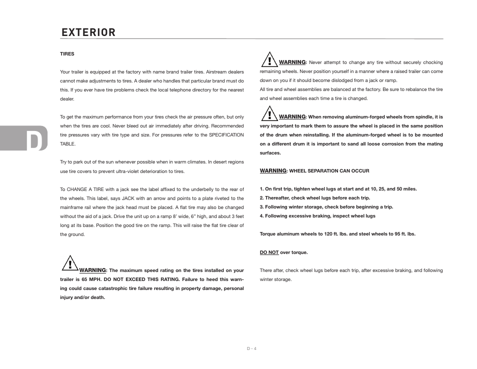 Exterior | Airstream Safari User Manual | Page 42 / 103