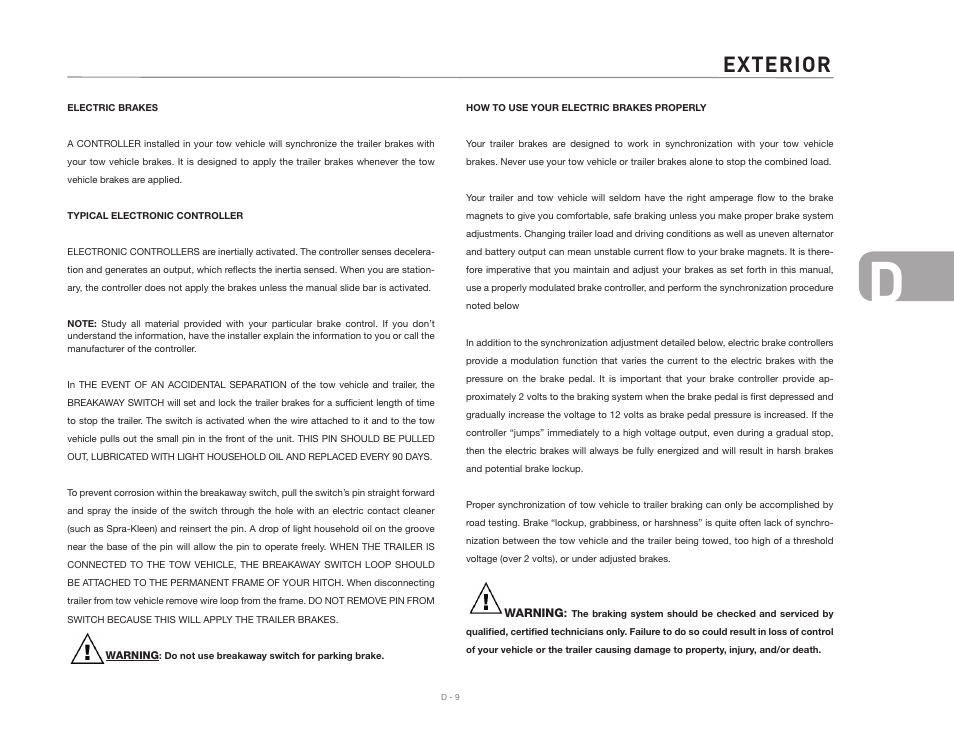 Exterior | Airstream Safari User Manual | Page 47 / 103