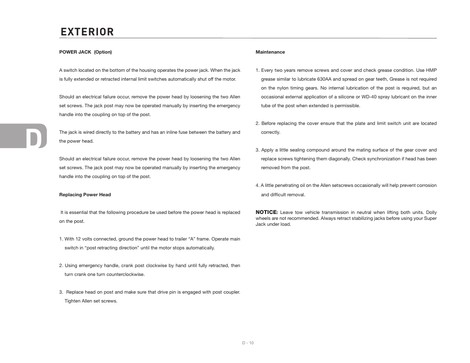 Exterior | Airstream Safari User Manual | Page 48 / 103