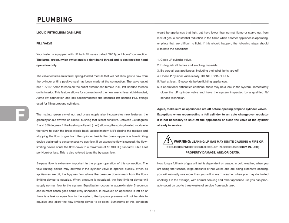 Plumbing | Airstream Safari User Manual | Page 64 / 103