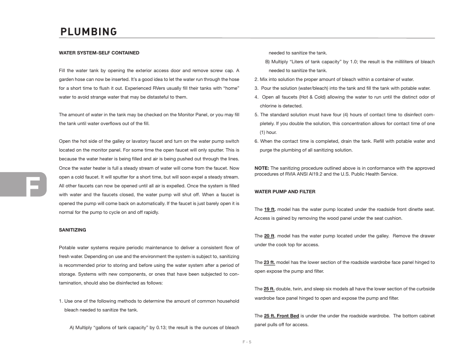 Plumbing | Airstream Safari User Manual | Page 68 / 103