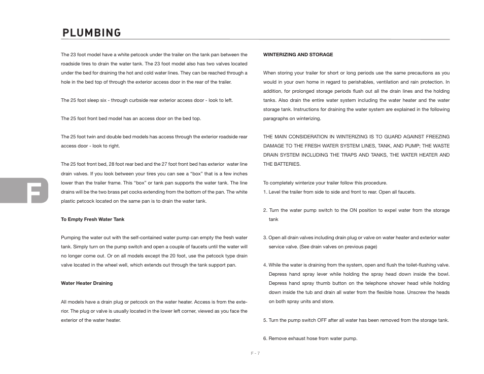 Plumbing | Airstream Safari User Manual | Page 70 / 103