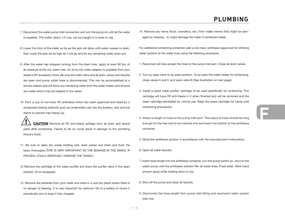 Plumbing | Airstream Safari User Manual | Page 71 / 103