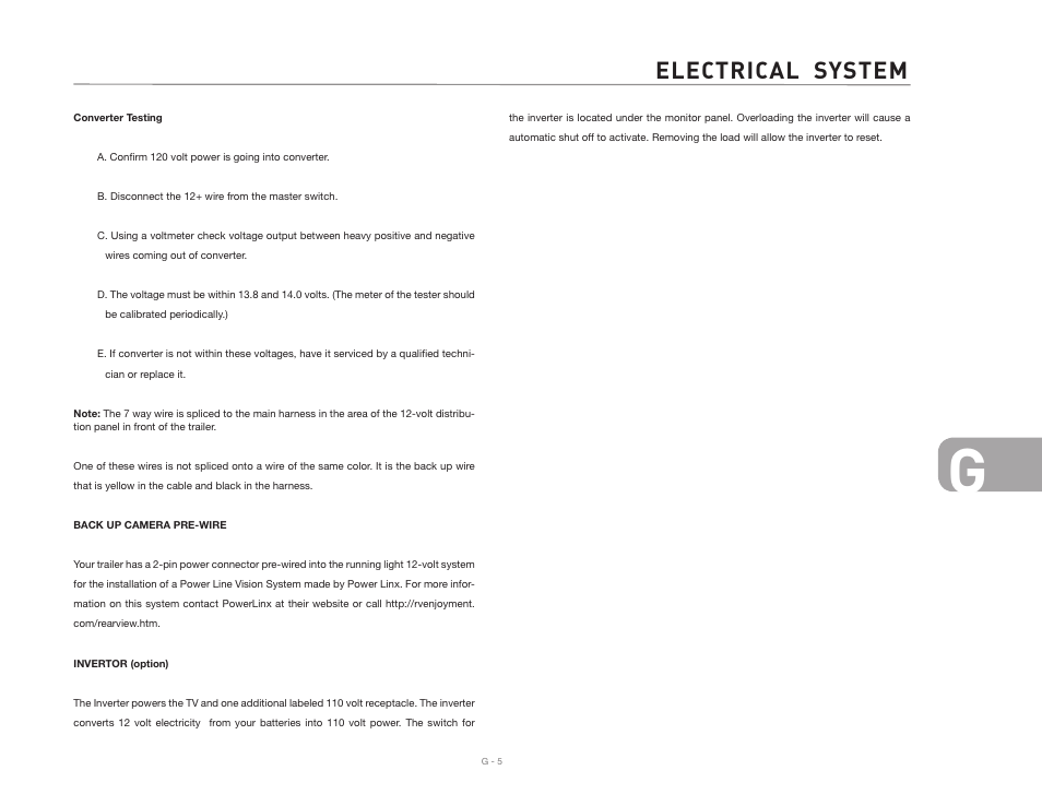 Electrical system | Airstream Safari User Manual | Page 83 / 103