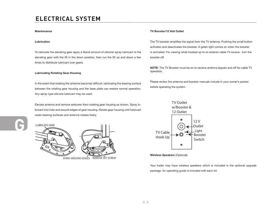 Electrical system | Airstream Safari User Manual | Page 86 / 103