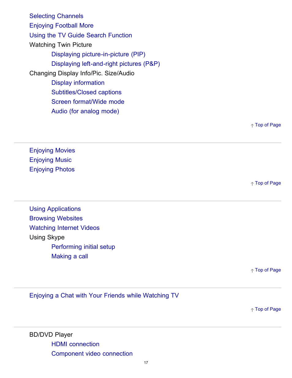 Sony KDL-40W600B User Manual | Page 22 / 214