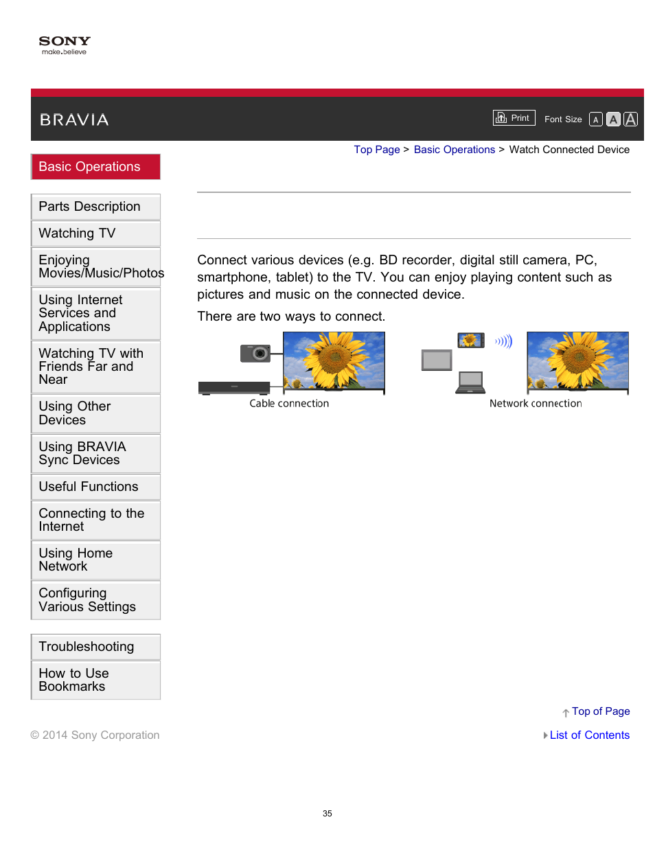 Watch connected device | Sony KDL-40W600B User Manual | Page 40 / 214