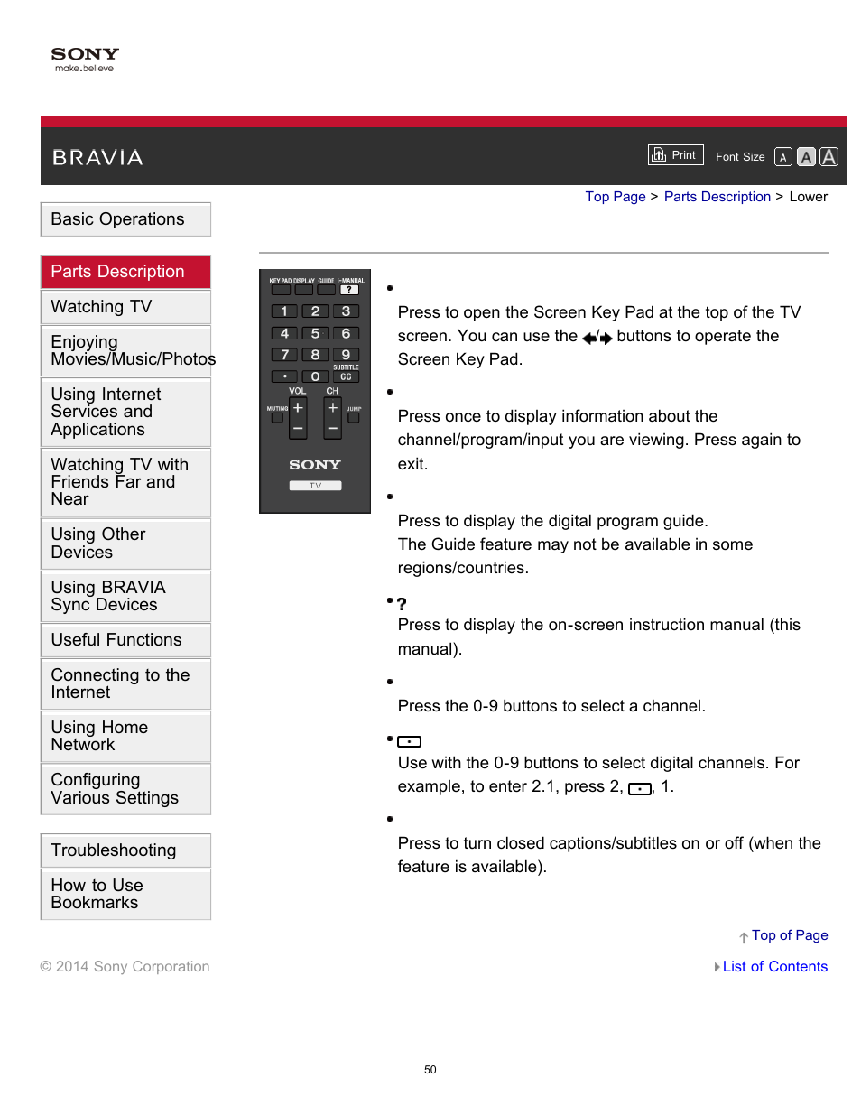 Lower | Sony KDL-40W600B User Manual | Page 55 / 214