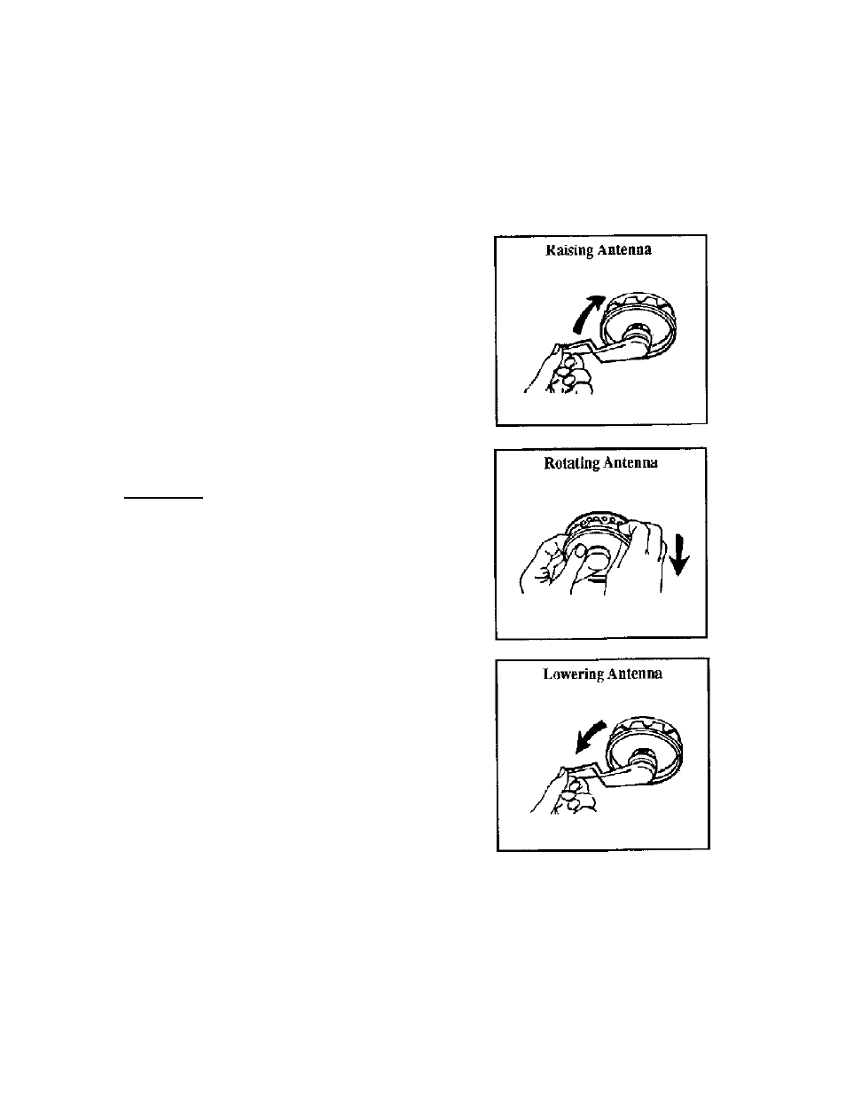 Raising antenna to operating position, Rotating antenna, Lowering antenna to travel position | Checking operation, Do's, Don'ts, Airstream land yacht gas, H-14 | Airstream LAND YACHT MOTORHOME User Manual | Page 105 / 130