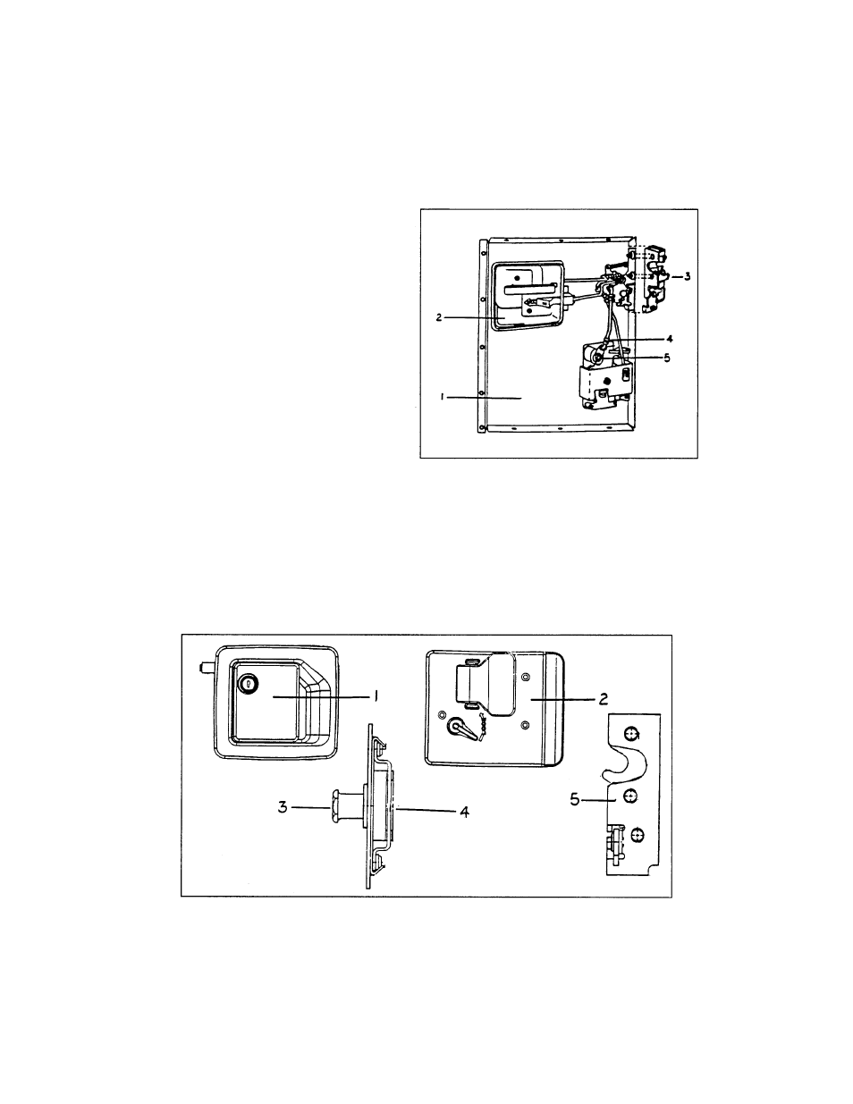 Lock assembly, drivers door, Lock assembly, main door | Airstream LAND YACHT MOTORHOME User Manual | Page 53 / 130