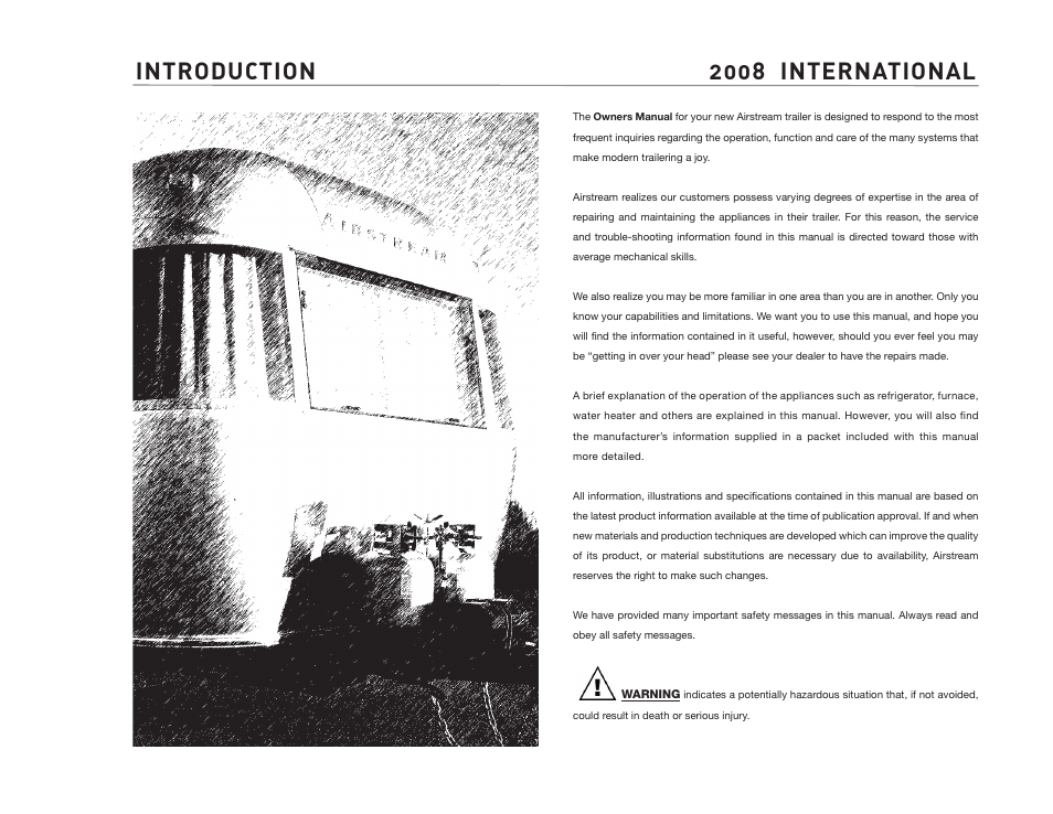 Introduction 2008 international | Airstream INTERNATIONAL CCD User Manual | Page 2 / 99