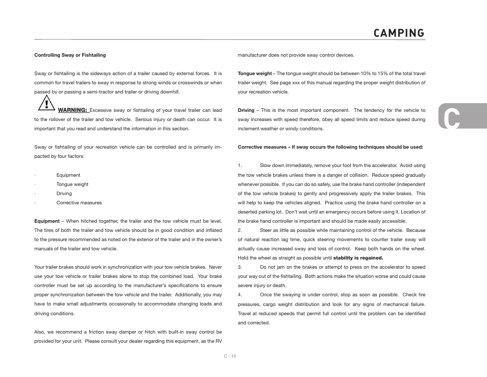 Camping | Airstream INTERNATIONAL CCD User Manual | Page 39 / 99