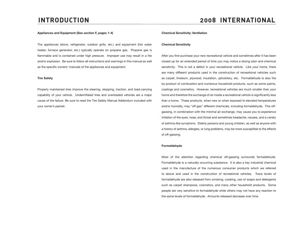 Introduction 2008 international | Airstream INTERNATIONAL CCD User Manual | Page 4 / 99