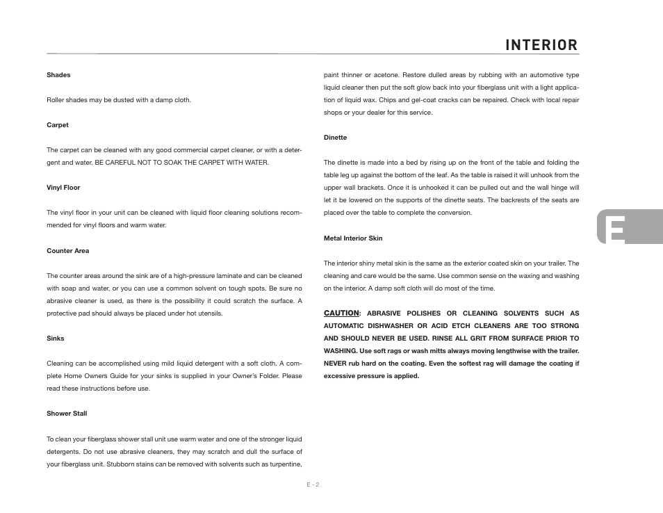 Interior | Airstream INTERNATIONAL CCD User Manual | Page 51 / 99