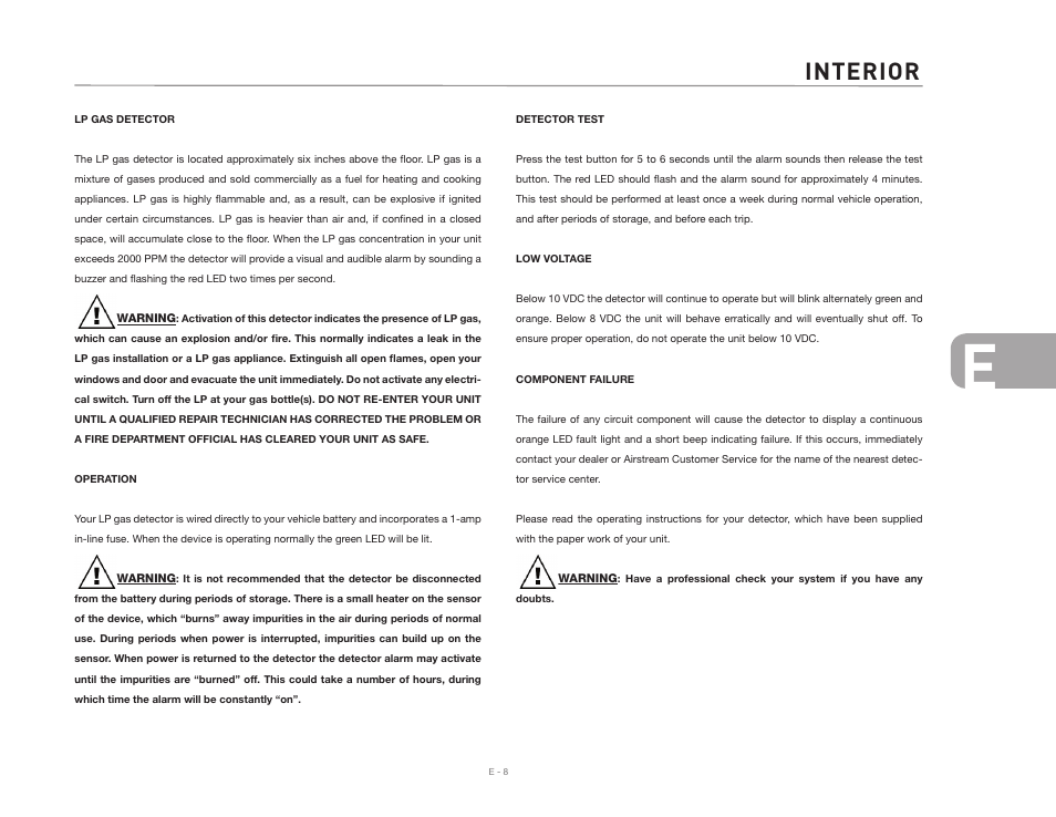 Interior | Airstream INTERNATIONAL CCD User Manual | Page 57 / 99