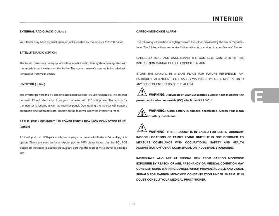Interior | Airstream INTERNATIONAL CCD User Manual | Page 59 / 99