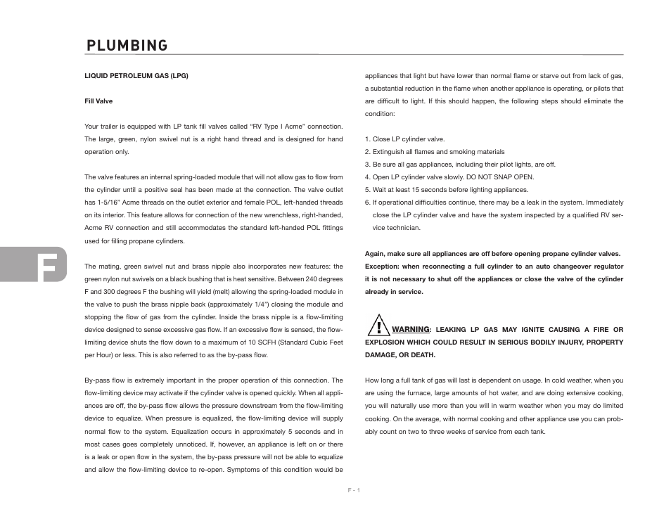 Plumbing | Airstream INTERNATIONAL CCD User Manual | Page 62 / 99