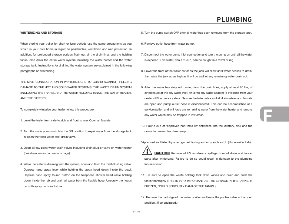 Plumbing | Airstream INTERNATIONAL CCD User Manual | Page 71 / 99