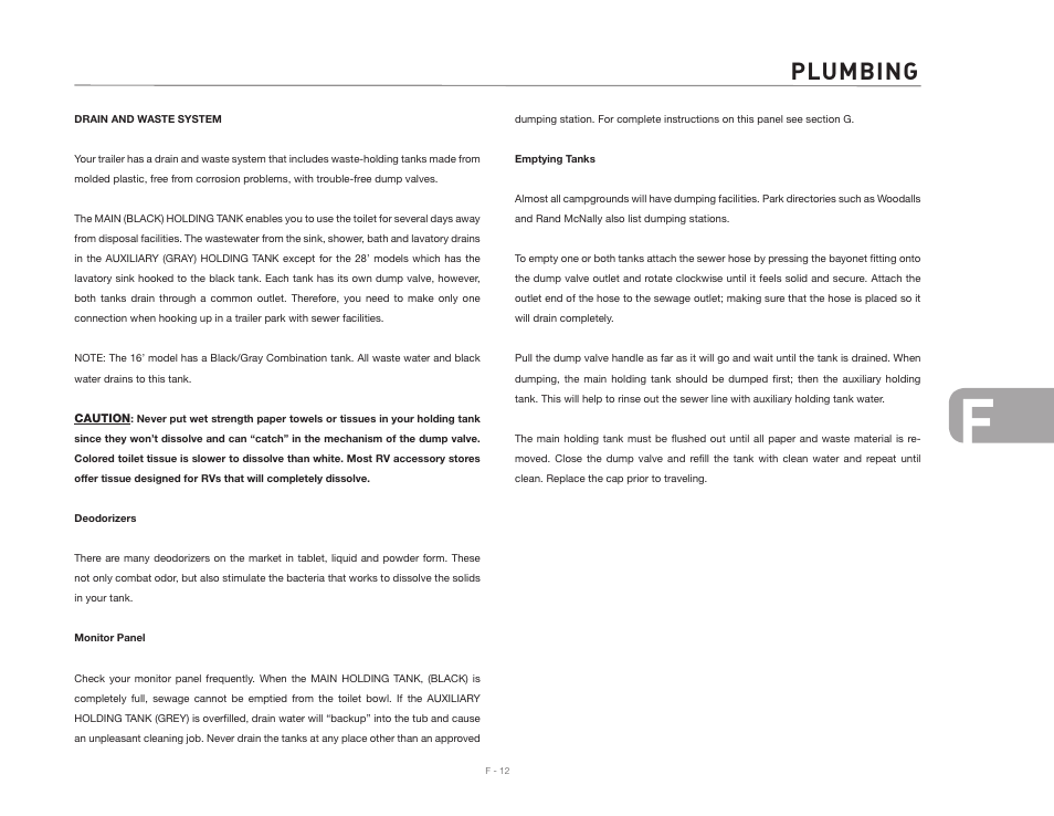 Plumbing | Airstream INTERNATIONAL CCD User Manual | Page 73 / 99