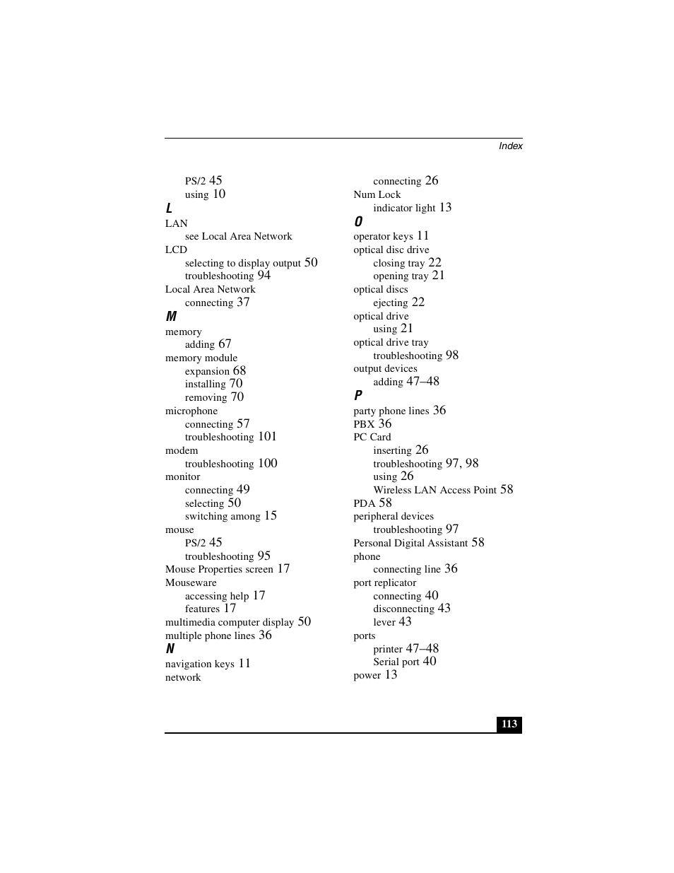 Sony PCG-FXA49 User Manual | Page 113 / 116