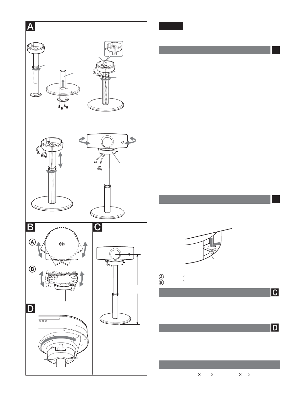 Mounting instructions, Ab c d 2 3 4 | Sony SU-HS2 User Manual | Page 4 / 12