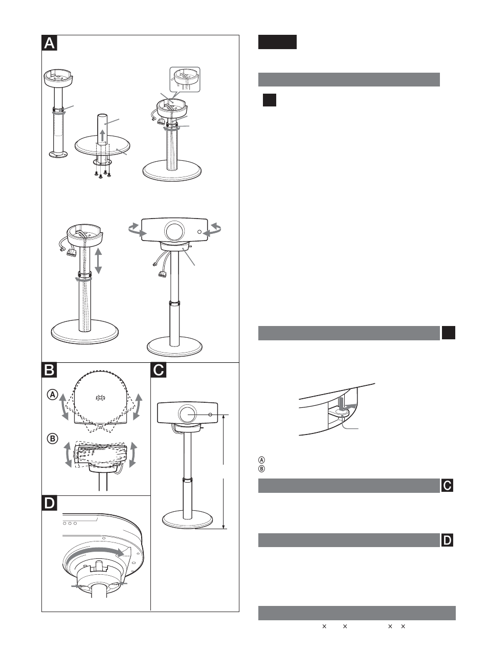 Istruzioni per il montaggio, Ab c d 2 3 4 | Sony SU-HS2 User Manual | Page 8 / 12