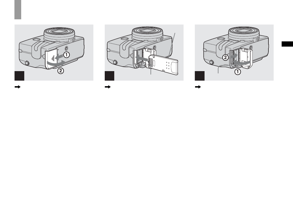 Shooting still images, Inserting and removing a “memory stick, Inserting and removing a | Memory stick | Sony DSC-V1 User Manual | Page 17 / 132