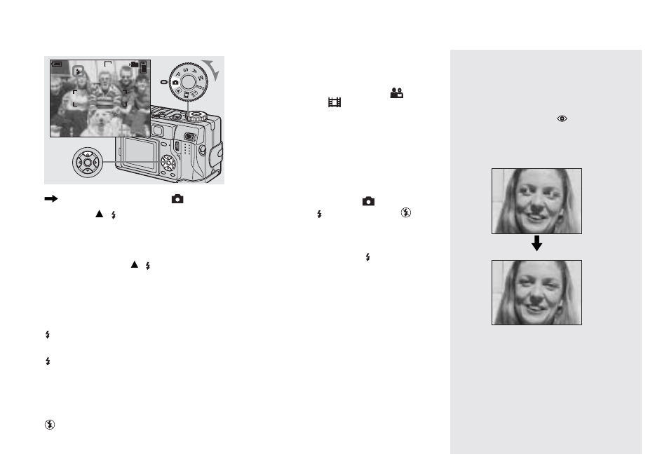 Selecting a flash mode | Sony DSC-V1 User Manual | Page 26 / 132