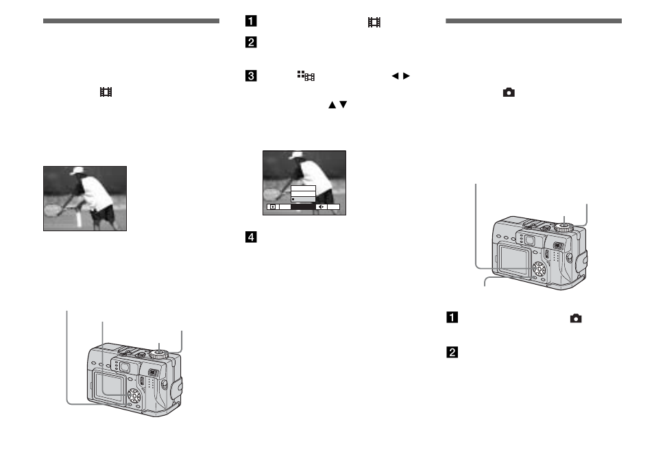 Shooting in multi burst mode, Multi burst, Shooting three images continuously | Burst 3 | Sony DSC-V1 User Manual | Page 60 / 132