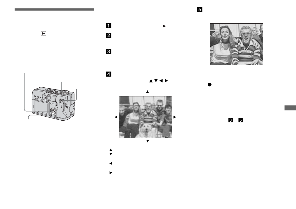 Enlarging a portion of a still image, Enlarging an image — playback zoom, Enlarging an image | Playback zoom | Sony DSC-V1 User Manual | Page 69 / 132