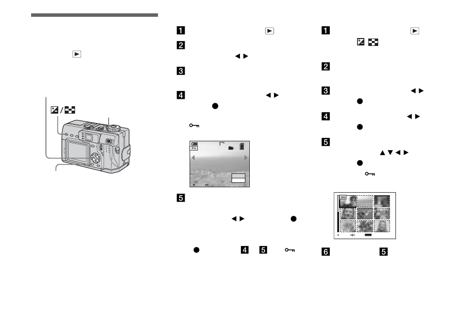 Still image editing, Protecting images, Protect | Sony DSC-V1 User Manual | Page 74 / 132