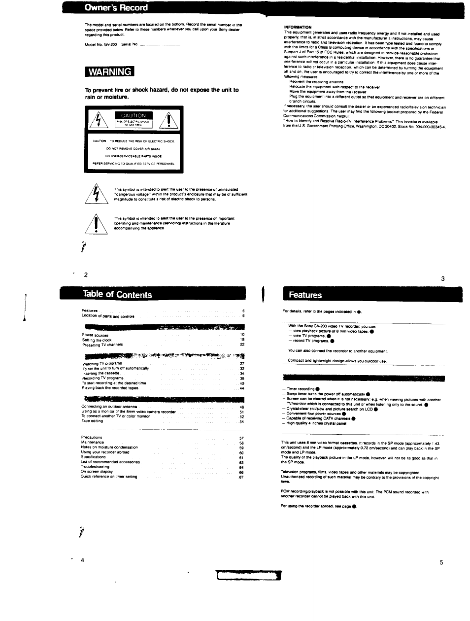 Sony GV-200 User Manual | Page 2 / 18