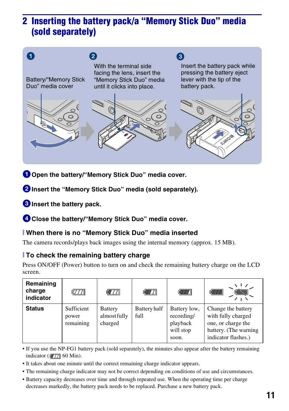 Sony DSC-W220 User Manual | Page 11 / 40