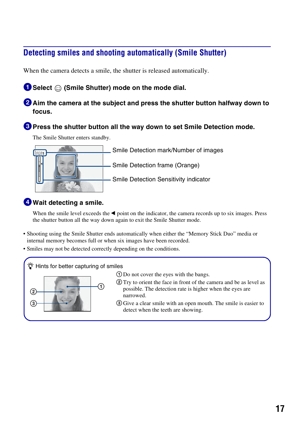 Sony DSC-W220 User Manual | Page 17 / 40