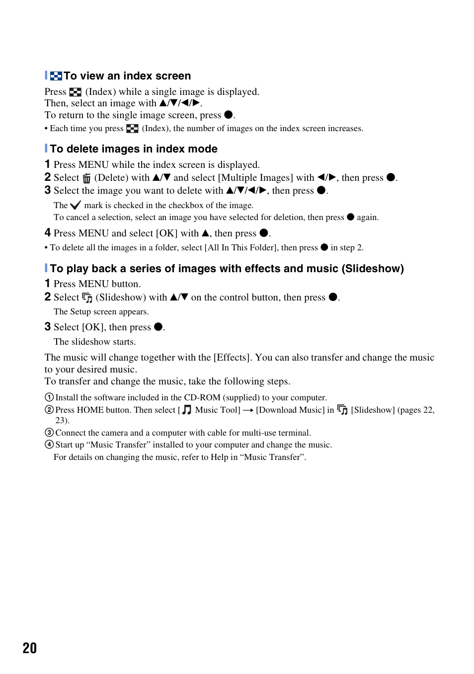 Sony DSC-W220 User Manual | Page 20 / 40