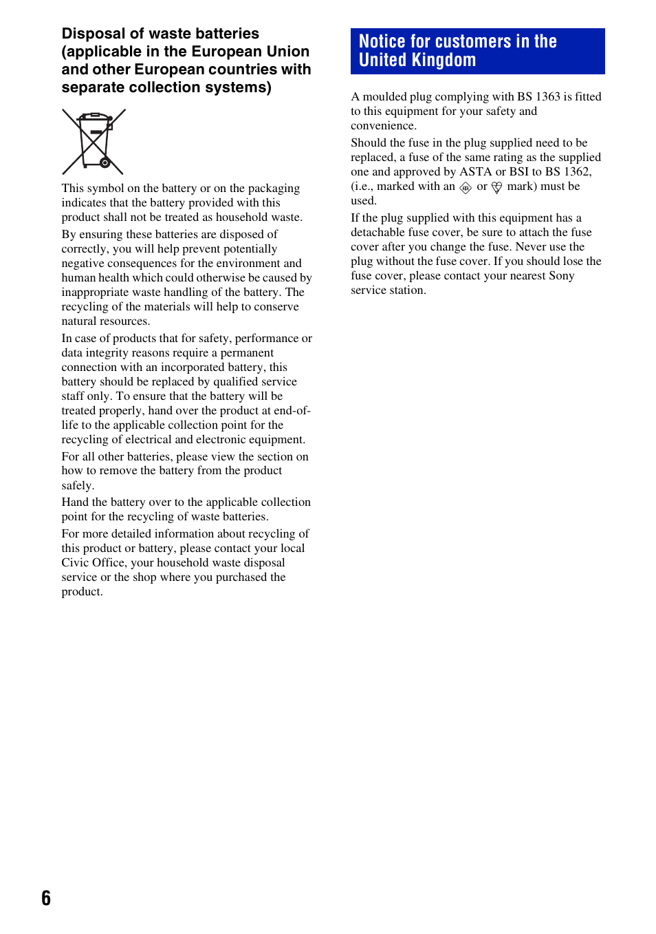 Notice for customers in the united kingdom | Sony DSC-W220 User Manual | Page 6 / 40