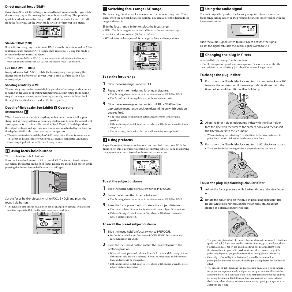 Sony SAL-500F40G User Manual | Page 2 / 2