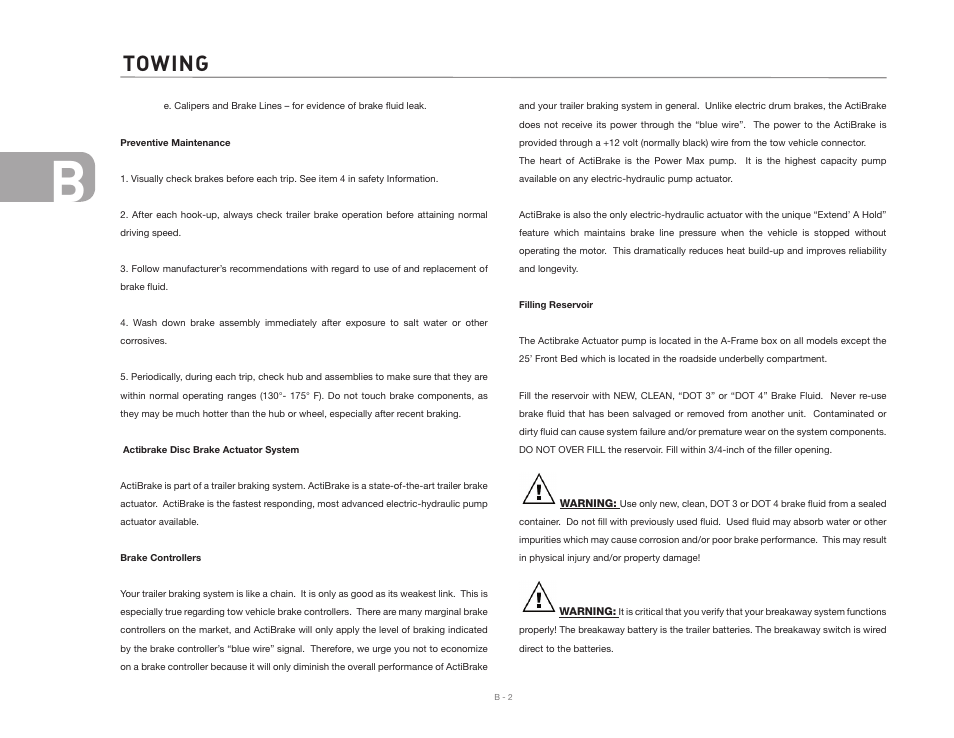 Towing | Airstream CLASSIC TRAILER User Manual | Page 16 / 98