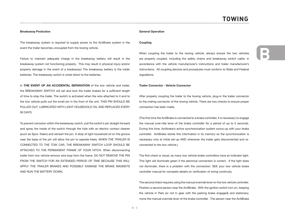 Towing | Airstream CLASSIC TRAILER User Manual | Page 17 / 98