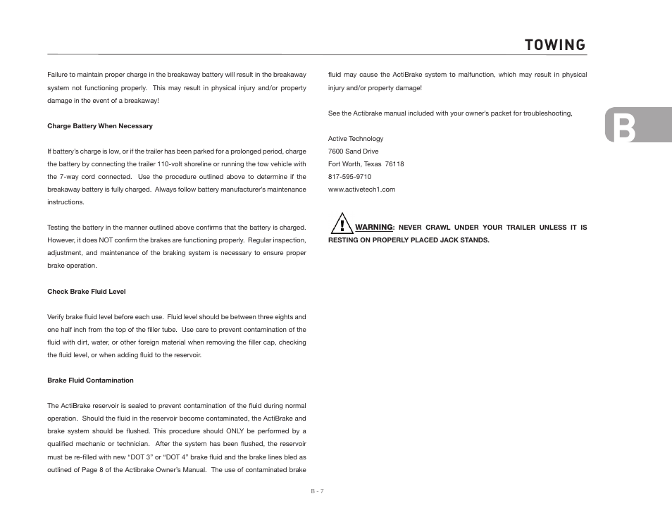 Towing | Airstream CLASSIC TRAILER User Manual | Page 21 / 98