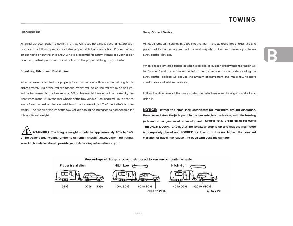Towing | Airstream CLASSIC TRAILER User Manual | Page 25 / 98