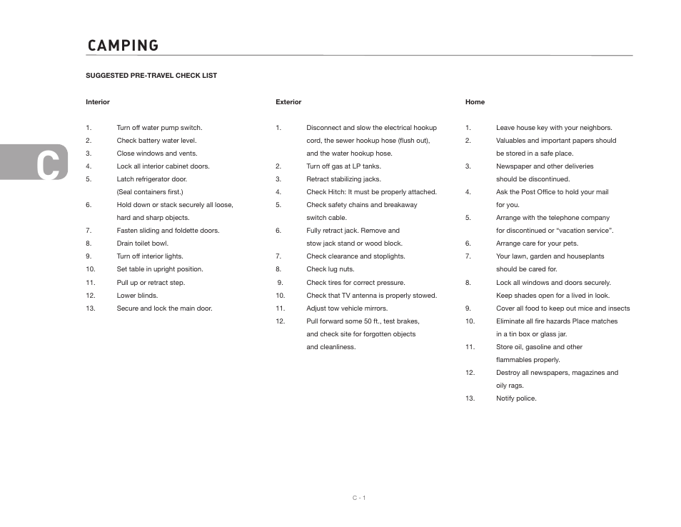 Camping | Airstream CLASSIC TRAILER User Manual | Page 30 / 98