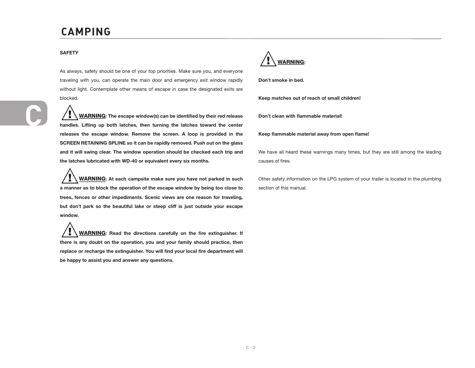 Camping | Airstream CLASSIC TRAILER User Manual | Page 32 / 98
