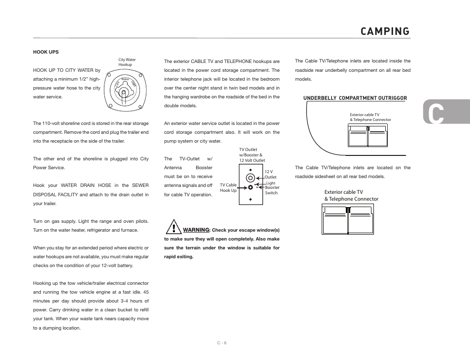 Camping | Airstream CLASSIC TRAILER User Manual | Page 35 / 98