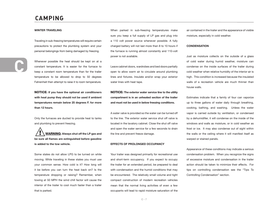 Camping | Airstream CLASSIC TRAILER User Manual | Page 36 / 98