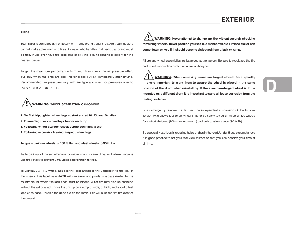 Exterior | Airstream CLASSIC TRAILER User Manual | Page 43 / 98