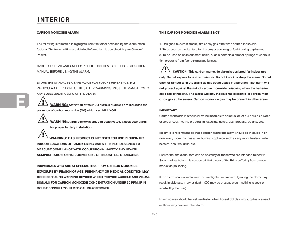 Interior | Airstream CLASSIC TRAILER User Manual | Page 58 / 98