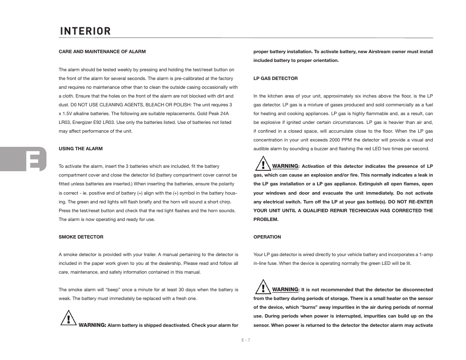 Interior | Airstream CLASSIC TRAILER User Manual | Page 60 / 98
