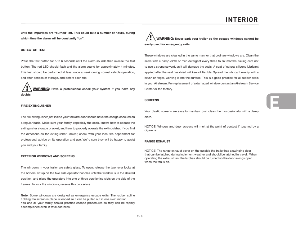 Interior | Airstream CLASSIC TRAILER User Manual | Page 61 / 98